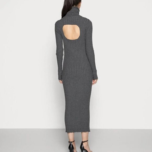 New BIRGITTE HERSKIND Iman Dress - Dark Grey  Size L - Picture 2 of 9